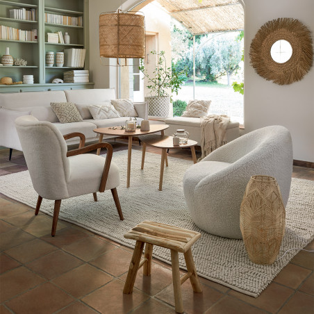 Fauteuil avec accoudoirs Style Rétro "Chiara" Bouclette Atmosphera