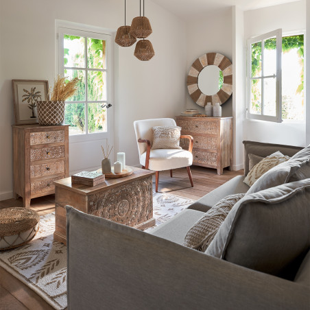 Fauteuil avec accoudoirs Style Rétro "Chiara" Bouclette Atmosphera