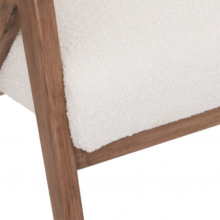 Fauteuil Style Rétro "Amza" Bouclette Blanc Atmosphera