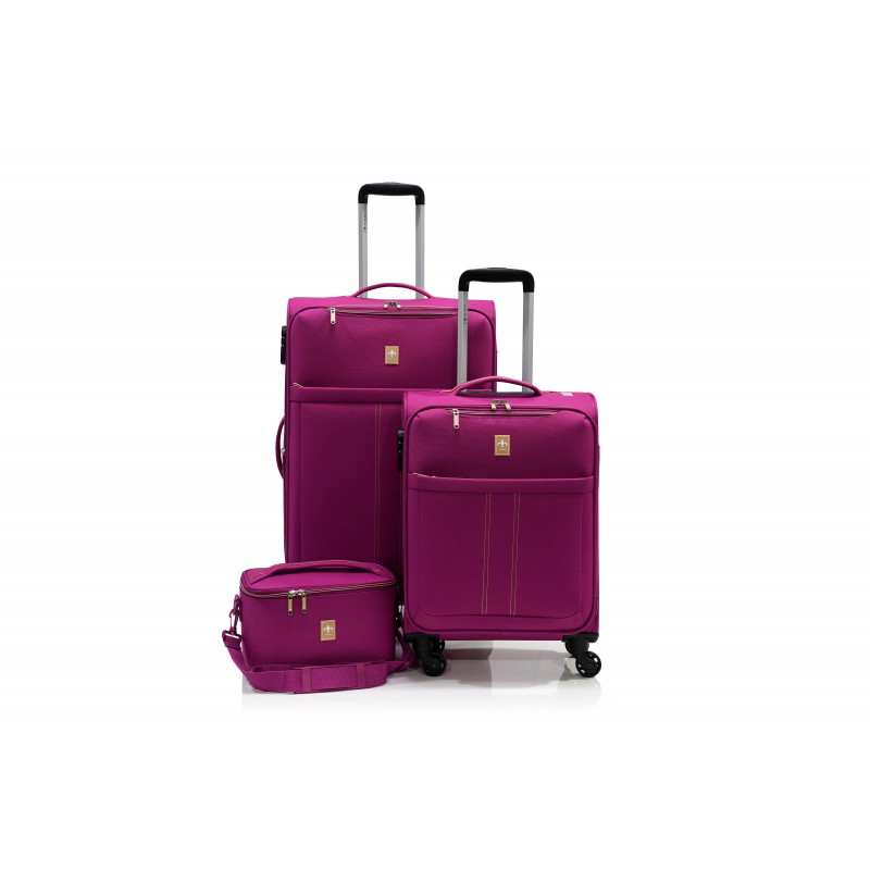 Lot de 2 Valises extensibles souples + Vanity "Ultra léger" - Lys Paris