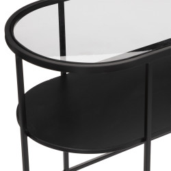Table à café "Paige" Noir Métal & Verre trempé Atmosphera