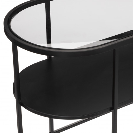 Table à café "Paige" Noir Métal & Verre trempé Atmosphera