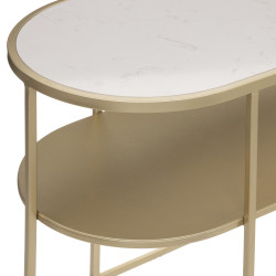 Table à café "Paige" Doré Métal & Marbre Atmosphera
