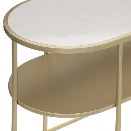 Table à café "Paige" Doré Métal & Marbre Atmosphera
