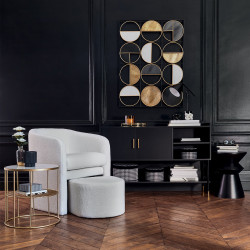 Table à café "Owen" Dorée Métal & Marbre Atmosphera