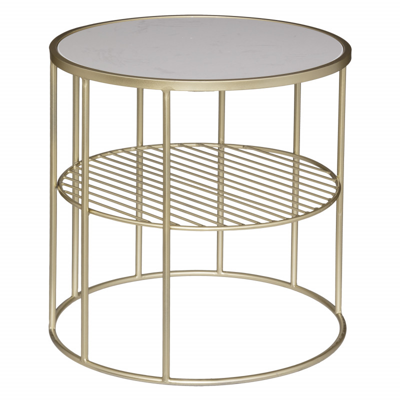 Table à café "Owen" Dorée Métal & Marbre Atmosphera