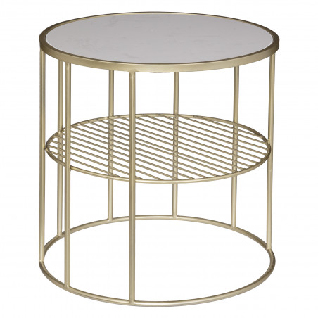 Table à café "Owen" Dorée Métal & Marbre Atmosphera