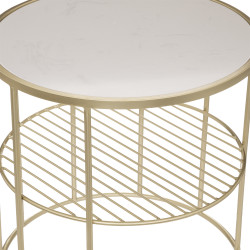 Table à café "Owen" Dorée Métal & Marbre Atmosphera