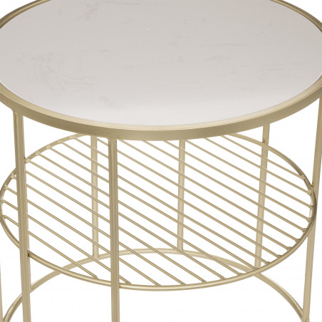Table à café "Owen" Dorée Métal & Marbre Atmosphera