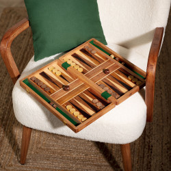 Jeu backgammon en bois 36 x 40,5 cm Atmosphera
