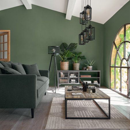 Suspension style loft new-yorkais "Hune" métal noir Atmosphera