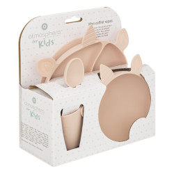 Ensemble 4 pièces repas silicone "Licorne" pour bébé Atmosphera