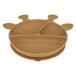 Ensemble 4 pièces repas silicone "Girafe" pour bébé Atmosphera