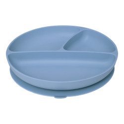 Ensemble 4 pièces repas silicone "Bleu" pour bébé Atmosphera