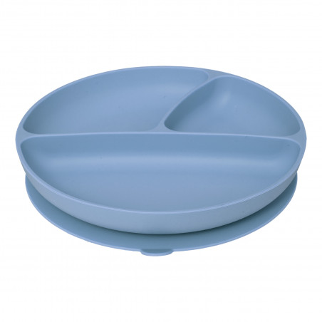 Ensemble 4 pièces repas silicone "Bleu" pour bébé Atmosphera