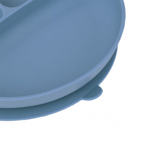 Ensemble 4 pièces repas silicone "Bleu" pour bébé Atmosphera
