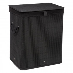 Panier à linge Bambou ou Noir 60 litres Atmosphéra