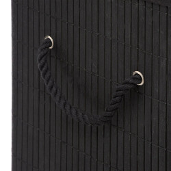Panier à linge Bambou ou Noir 60 litres Atmosphéra