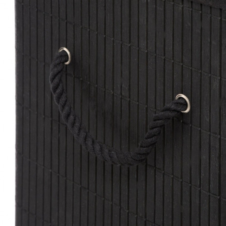 Panier à linge Bambou ou Noir 60 litres Atmosphéra