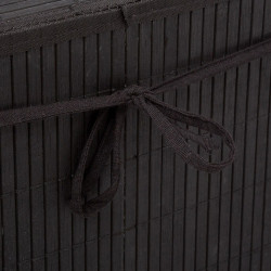Panier à linge Bambou ou Noir 60 litres Atmosphéra
