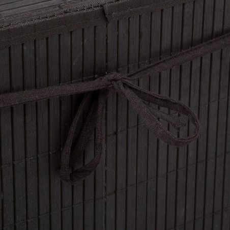 Panier à linge Bambou ou Noir 60 litres Atmosphéra