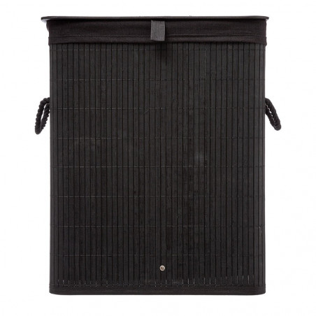 Panier à linge Bambou ou Noir 60 litres Atmosphéra
