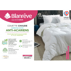 Couette très chaude 260 x 240 cm Gamme Polycoton "Confort" traité Anti Acarien Soft & care