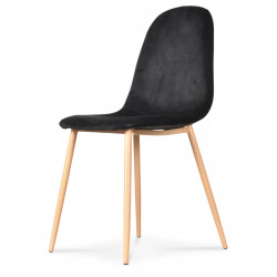 Chaise en velours pieds façon bois "Josef" Opjet