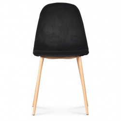 Chaise en velours pieds façon bois "Josef" Opjet