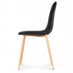 Chaise en velours pieds façon bois "Josef" Opjet
