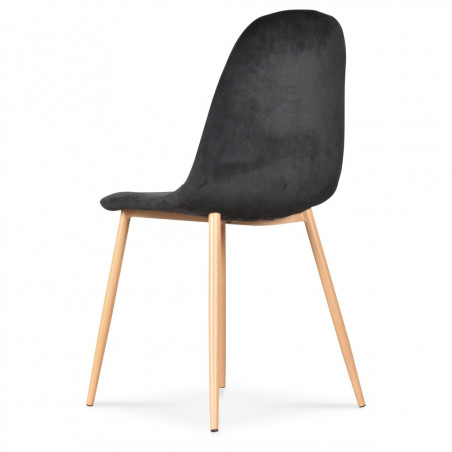 Chaise en velours pieds façon bois "Josef" Opjet