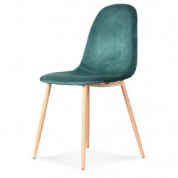 Chaise en velours pieds...