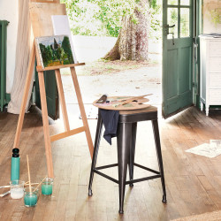 Lot de 2 tabourets métal Joris petit modèle Atmosphera