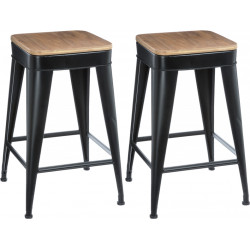 Lot de 2 tabourets métal...