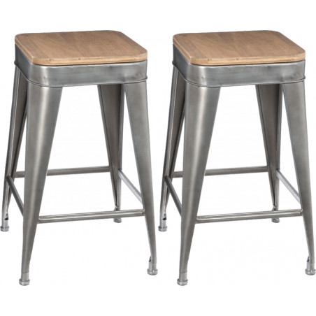 Lot de 2 tabourets métal Joris petit modèle Atmosphera