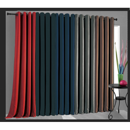Lot de 2 rideaux occultant thermique bleu tendre 140 x 260 cm