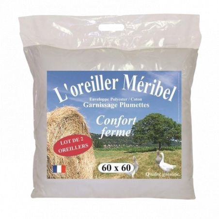 Lot de 2 oreillers plumes 60 x 60 cm "DODO"   