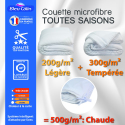 Couette toutes saisons microfibre 240 x 260 cm pour lit "King size"
