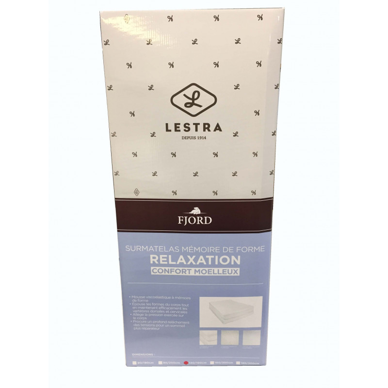 Surmatelas Lestra Fjord à mémoire de forme 80 x 200 cm Lestra