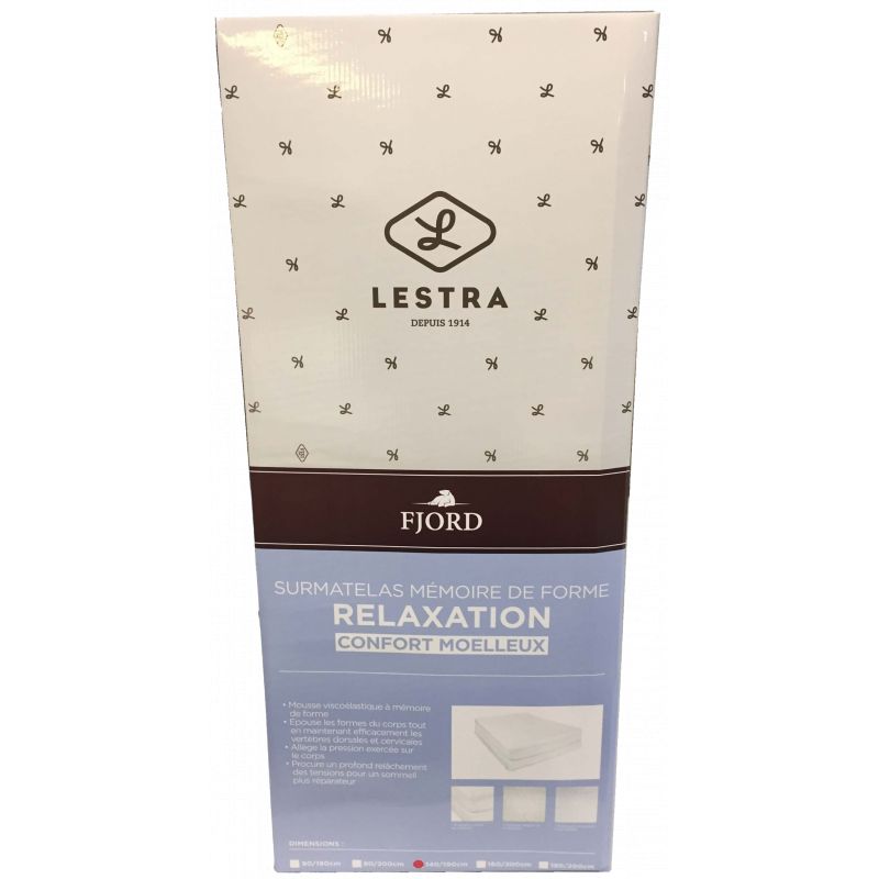 Surmatelas Lestra Fjord à mémoire de forme 90 x 190 cm Lestra