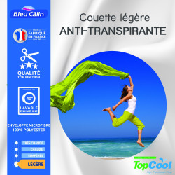 Couette légère anti transpirante 200 gr/m² 140 x 200 cm pour lit 1 place 90 x 190 cm