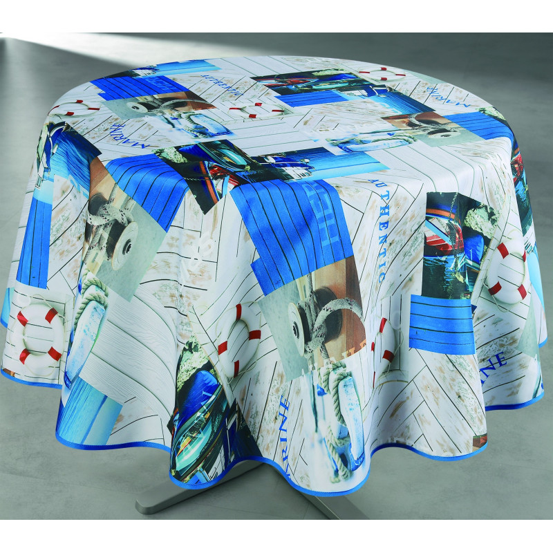 Nappe antitache imprimée Sanary ronde 160 cm