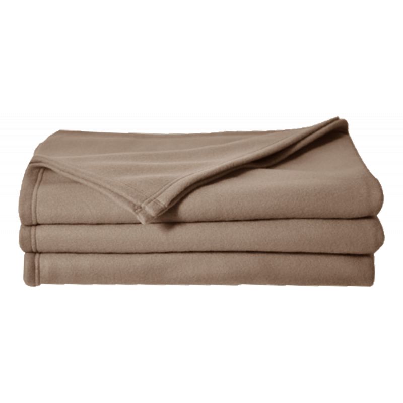 Couverture polaire  240 x 260 cm taupe "Grande largeur"