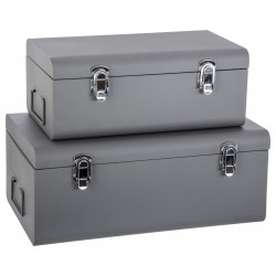 Lot de 2 cantines métal  gris Atmosphera