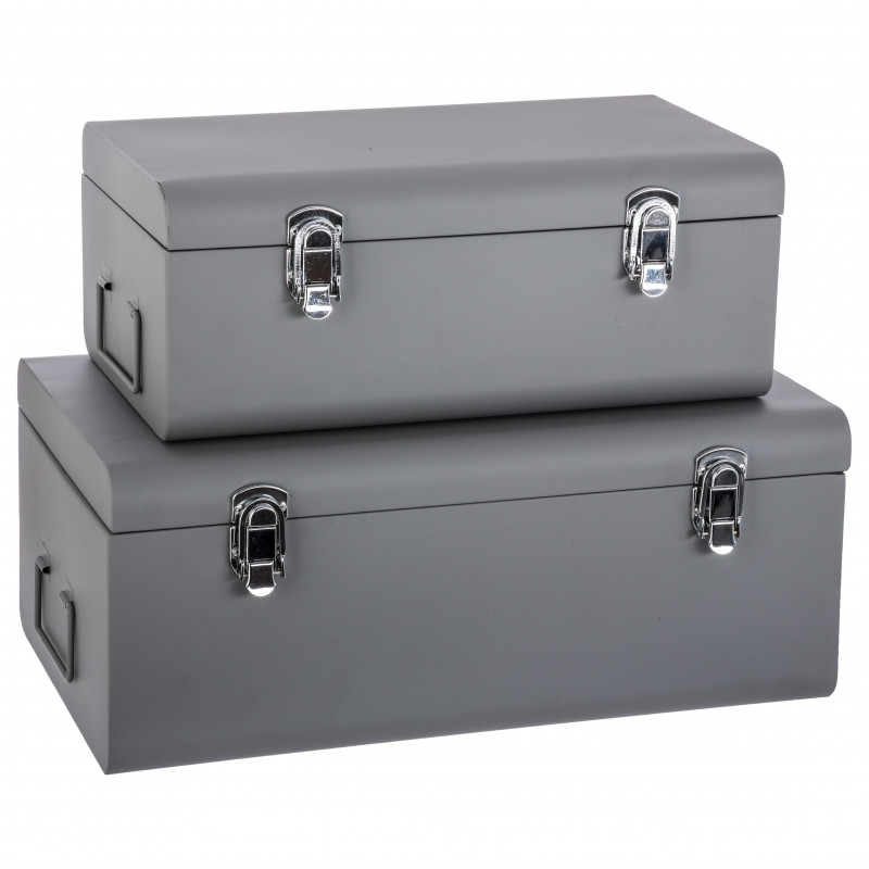 Lot de 2 cantines métal  gris Atmosphera