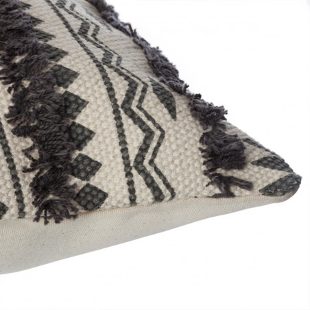 Housse coussin tuftee ethnique 40 x 40 cm
