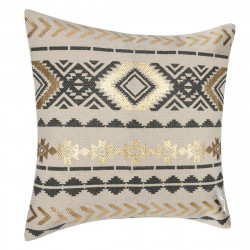 Housse de coussin or et gris Ethnique 40 x 40 cm
