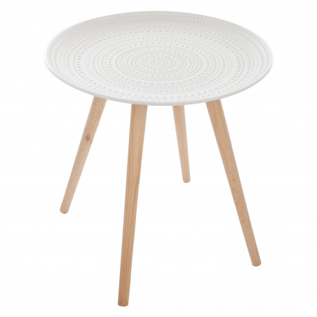 Table café Miléo nomade ronde blanc Atmosphera