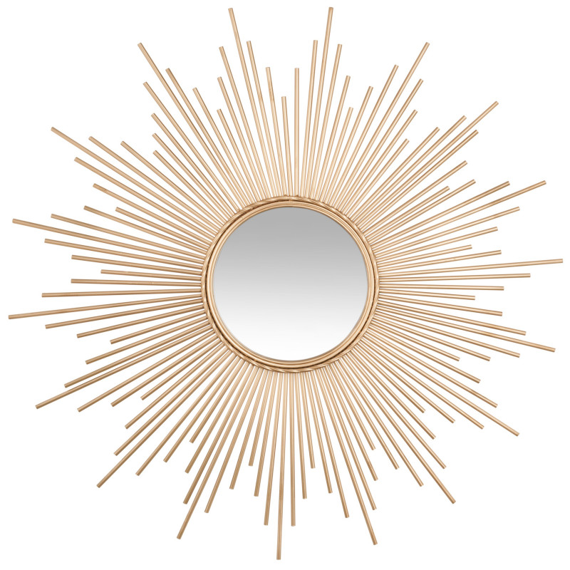 Miroir déco soleil tube doré Atmosphera