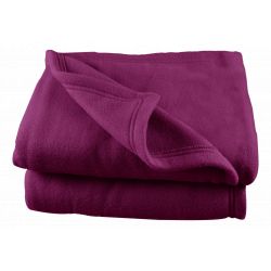Couverture polaire  180 x 220 cm prune
